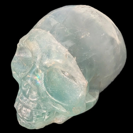 Fluorite hand-carved skull 652g - Rocks and Things Store