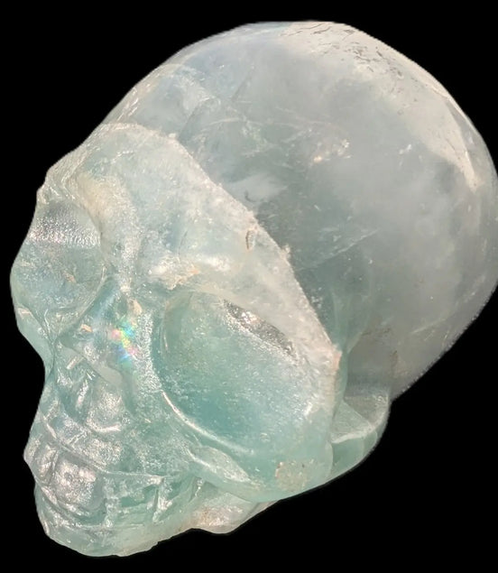 Fluorite hand-carved skull 652g - Rocks and Things Store