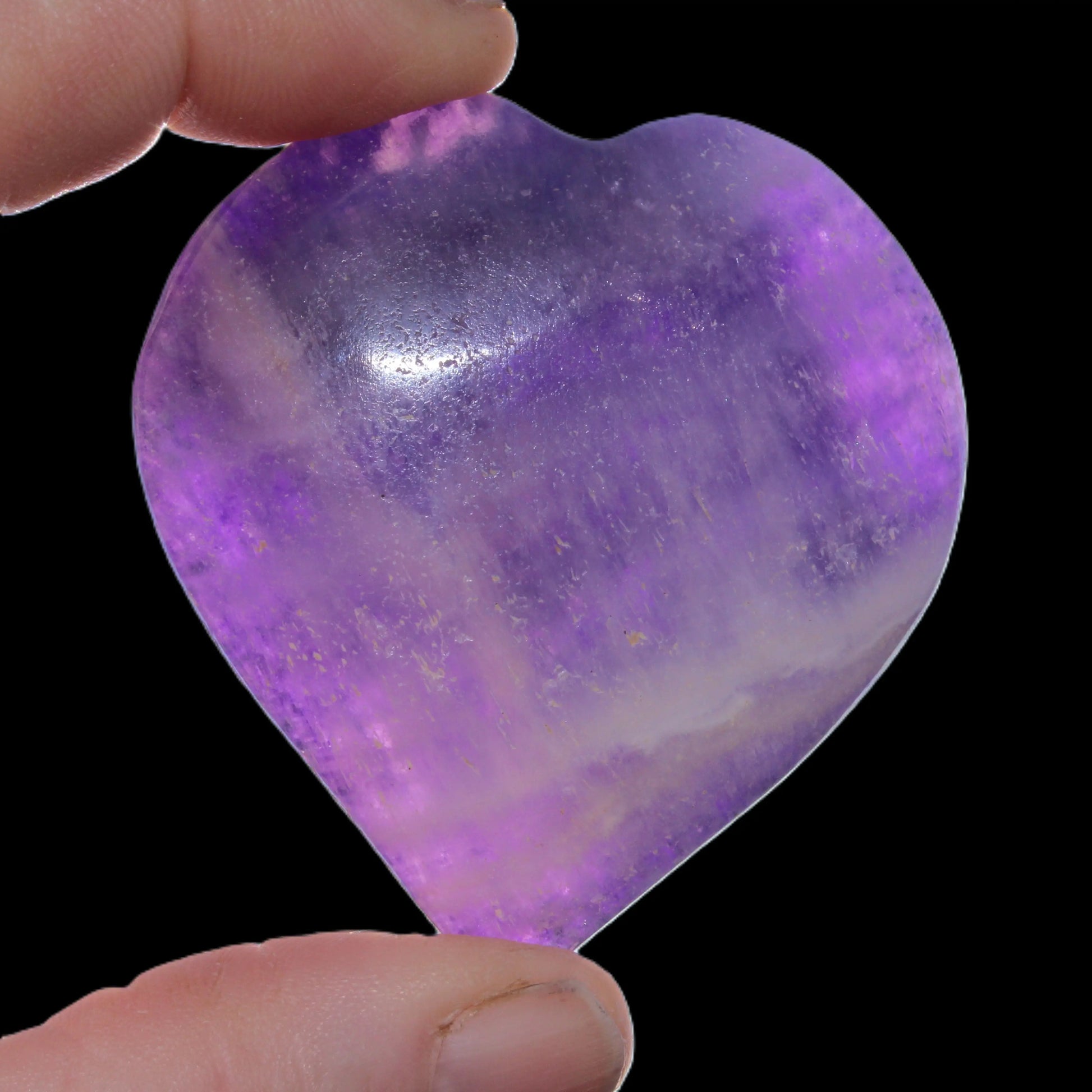 Fluorite purple haze heart 98g Rocks and Things