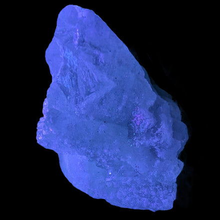 Fluorite translucent cubic cluster 112g  in UV light - Rocks and Things Store 