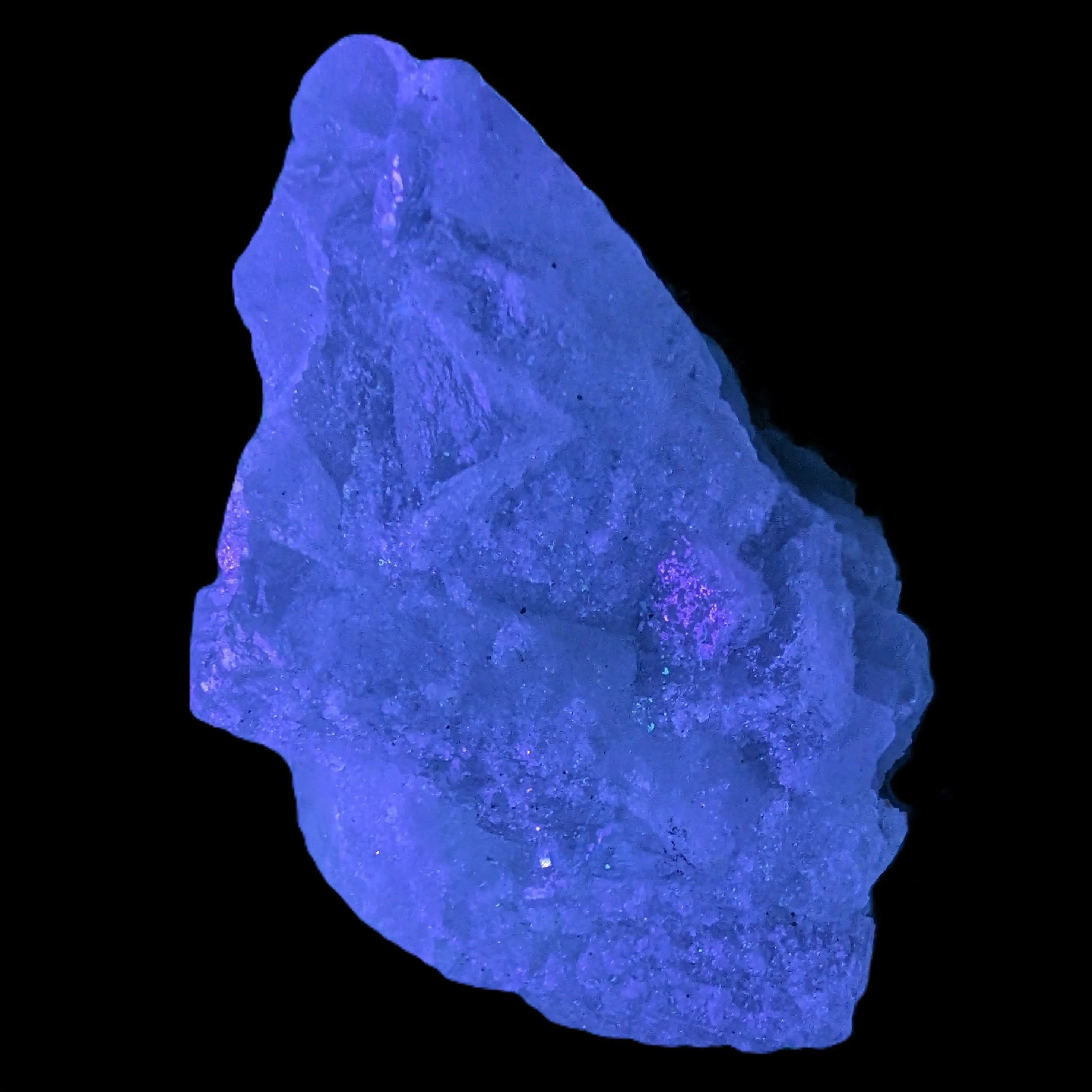 Fluorite translucent cubic cluster 112g in UV light- Rocks and Things Store