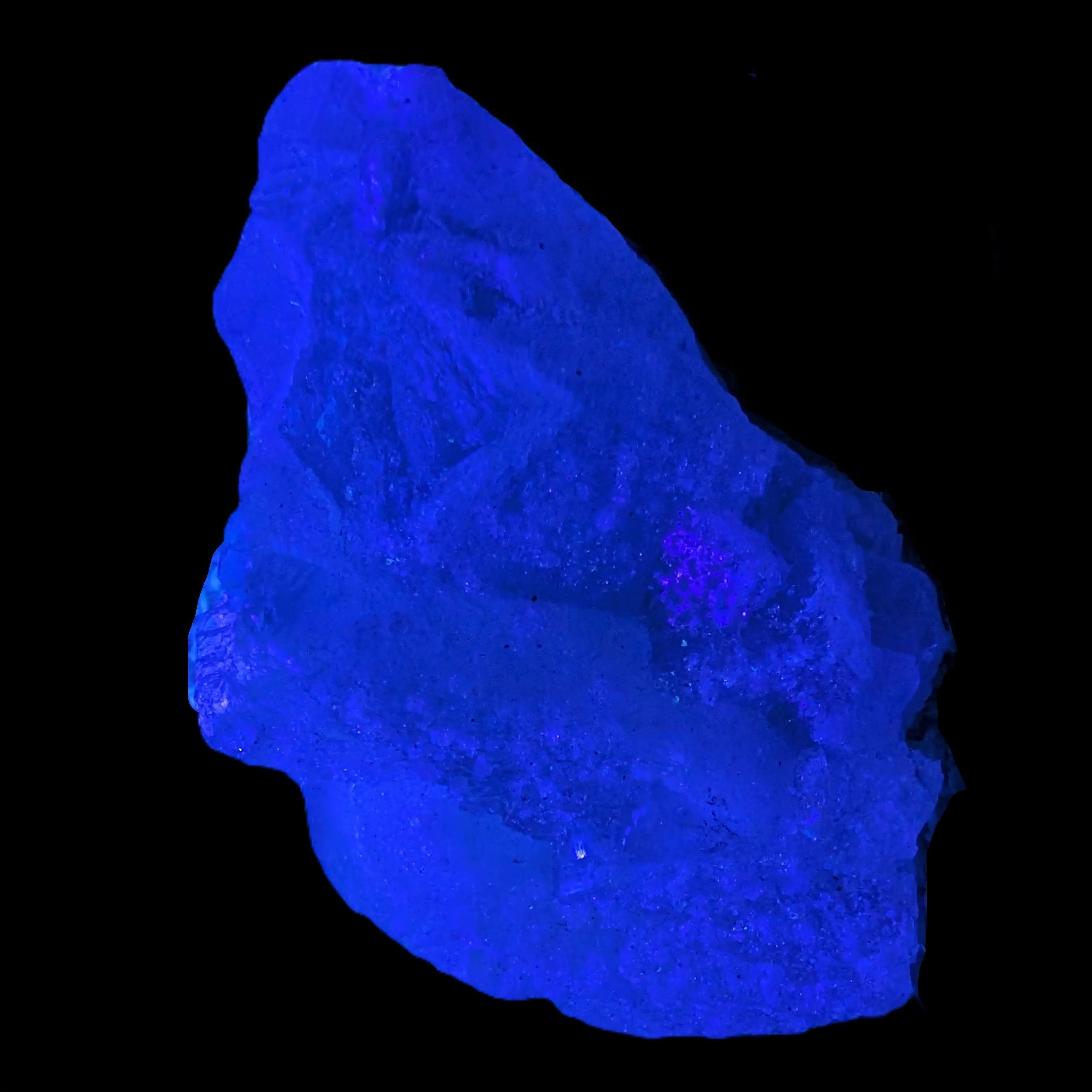 Fluorite translucent cubic cluster 112g in UV light- Rocks and Things Store