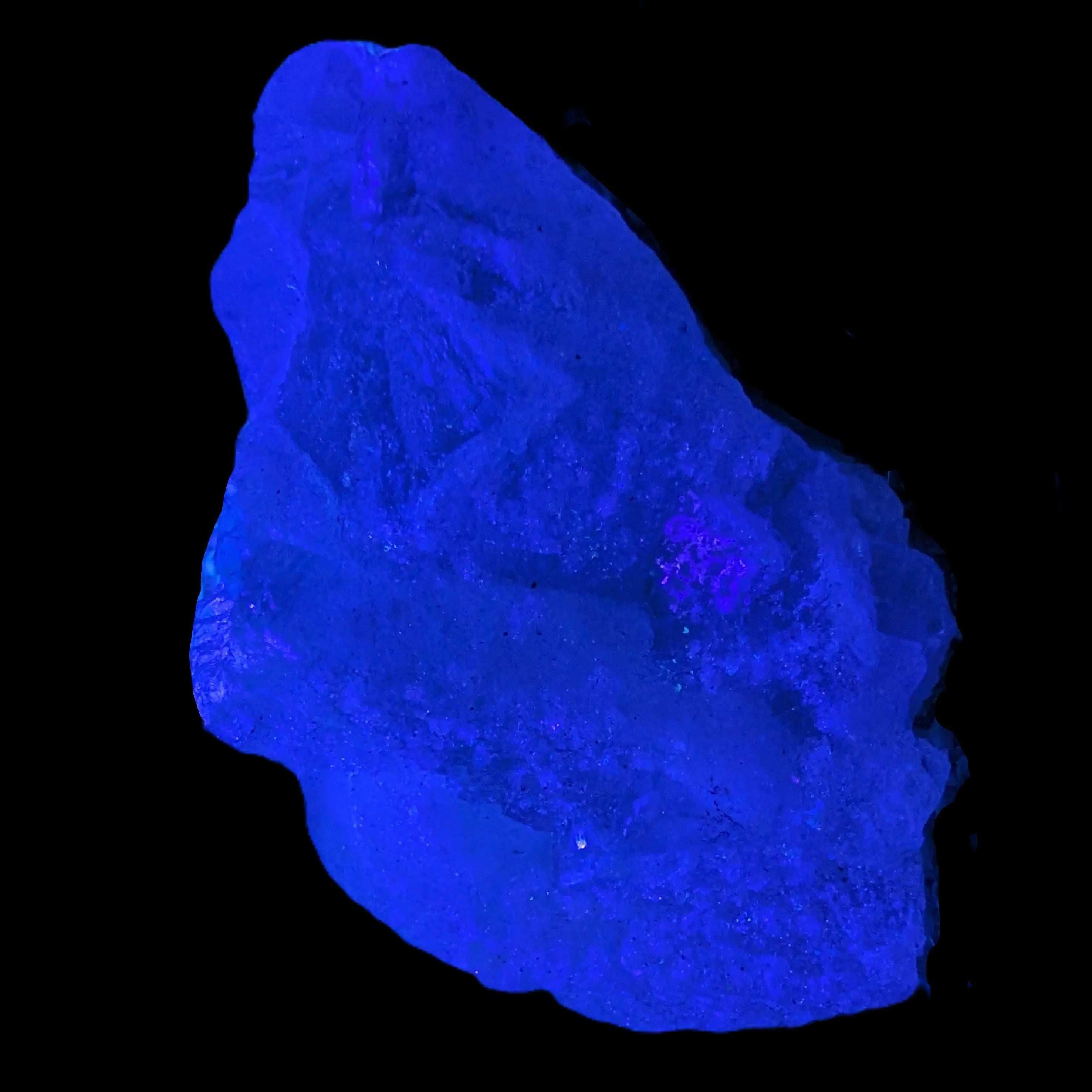 Fluorite translucent cubic cluster 112g in UV light- Rocks and Things Store