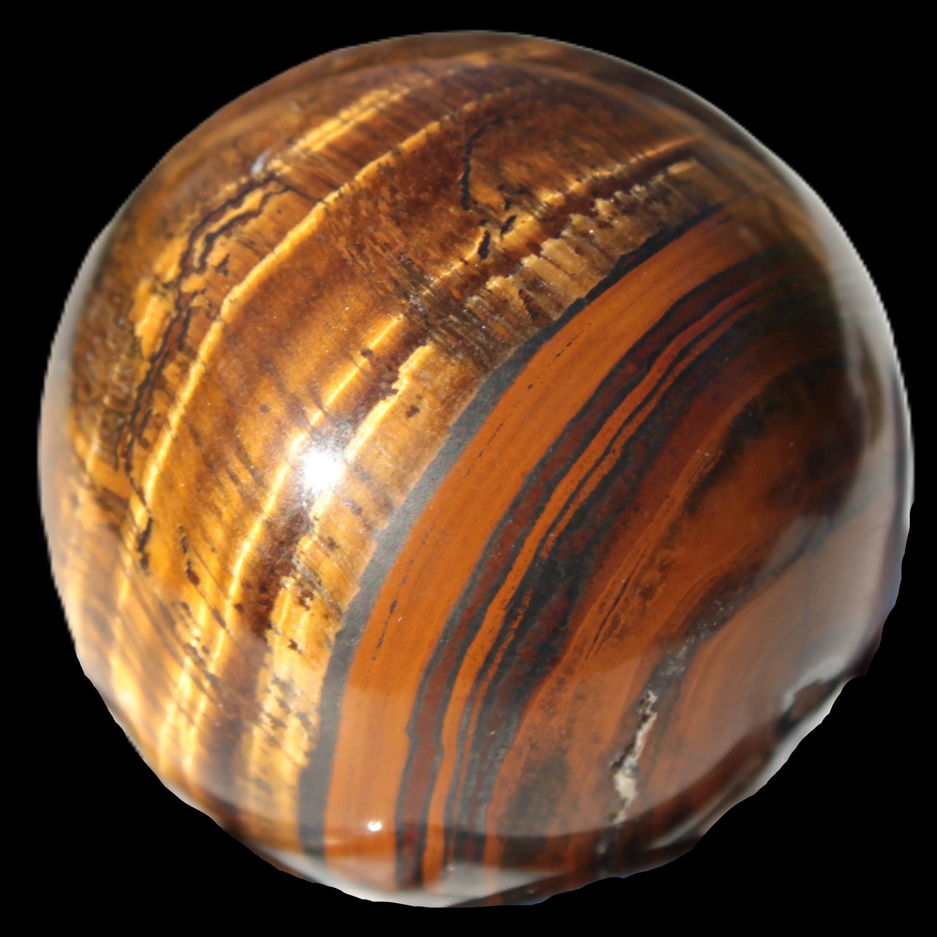 Golden and Red Tigers Eye sphere 82g in sunlight -  Rocks and Things Store