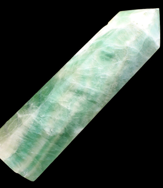 Green Fluorite obelisk 4225g in sunlight, Rocks and Things Store