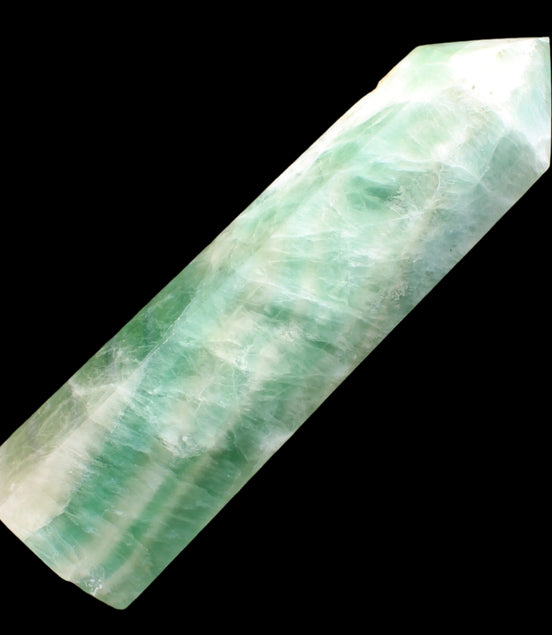 Green Fluorite obelisk 4225g in sunlight, Rocks and Things Store