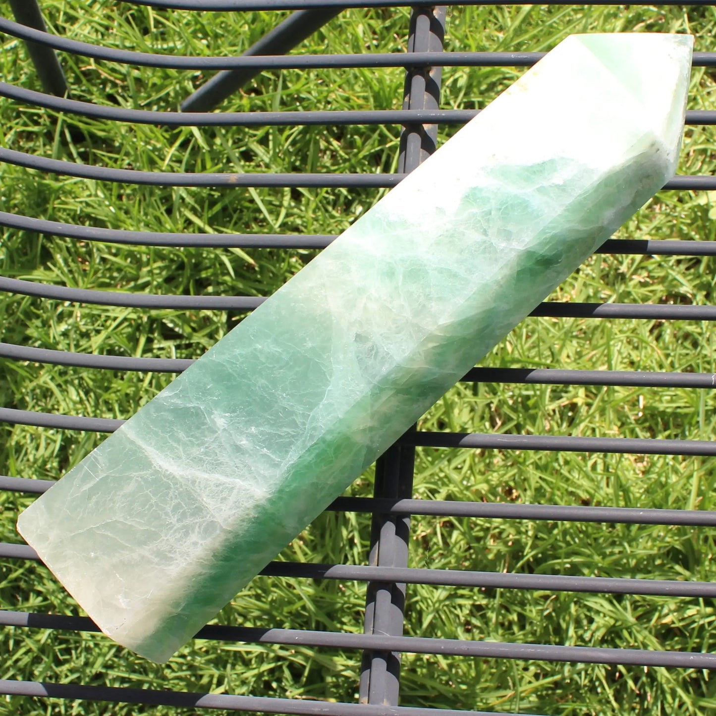 Green Fluorite obelisk 4225g Rocks and Things