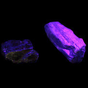 Green Tourmaline crystals 9-12g in UV light