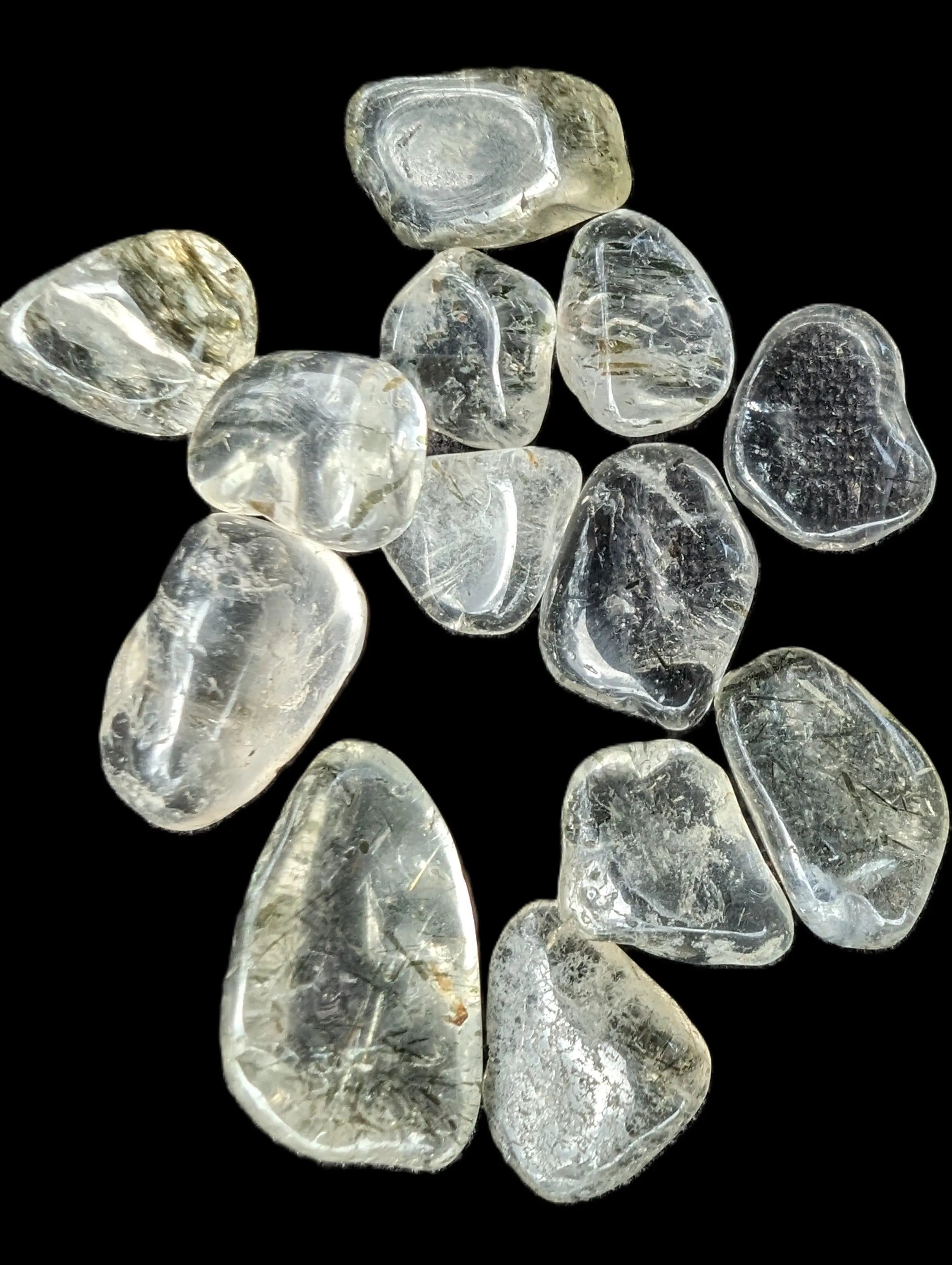 Green hair Tourmaline in Clear Quartz tiny 10g Rocks and Things