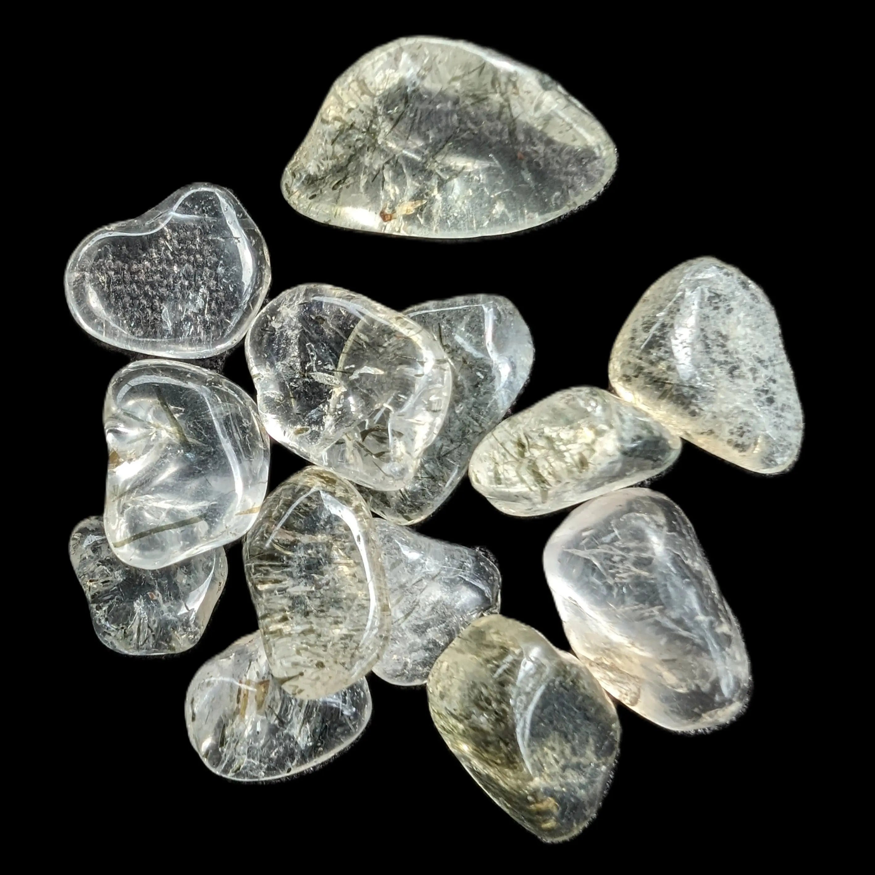 Green hair Tourmaline in Clear Quartz tiny 10g Rocks and Things