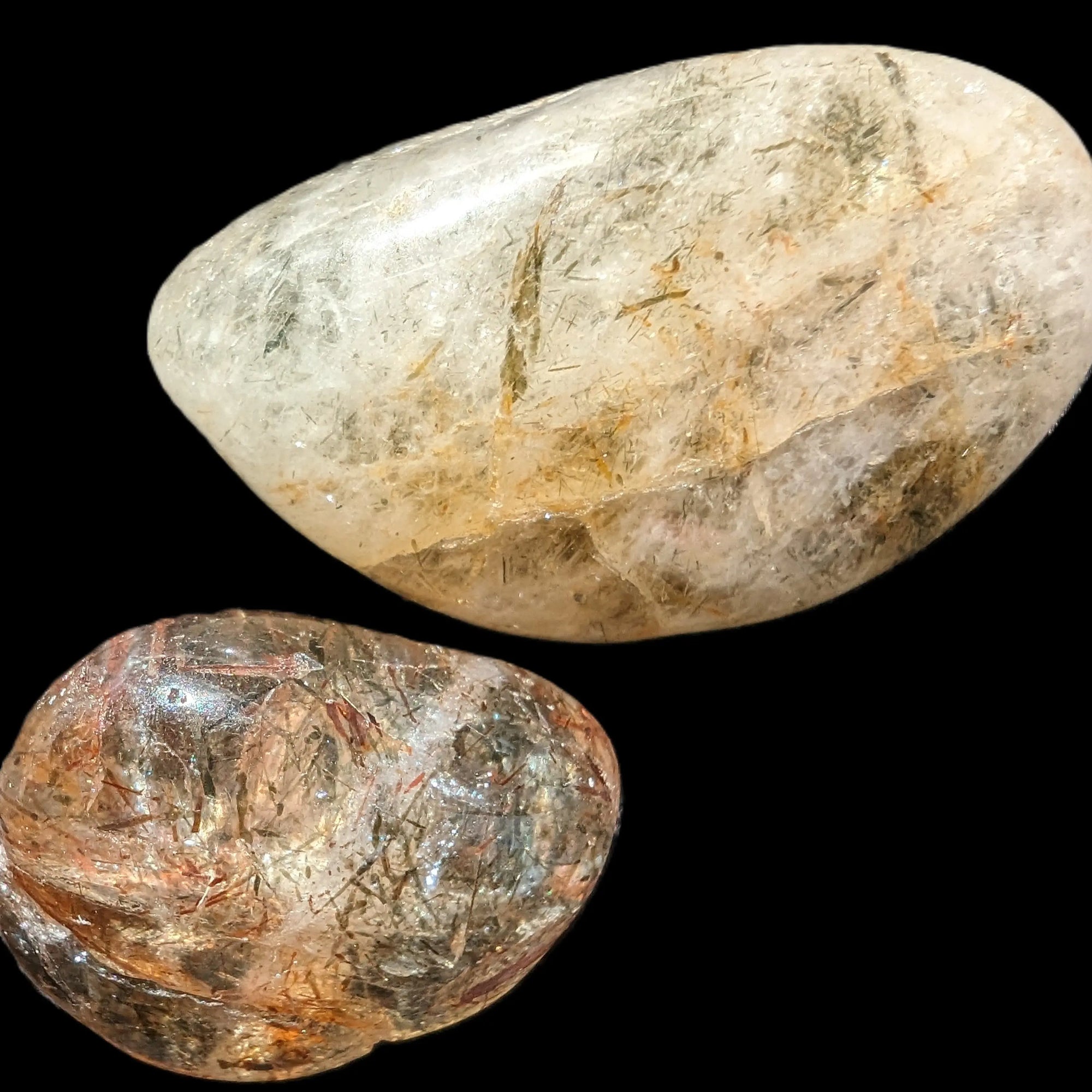 Hair Tourmaline in Clear Quartz 1-3 polished crystals 10-15g Rocks and Things