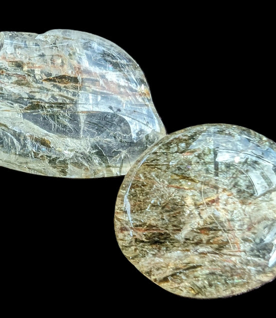 Hair Tourmaline in Clear Quartz 1-3 polished crystals 10-15g Rocks and Things