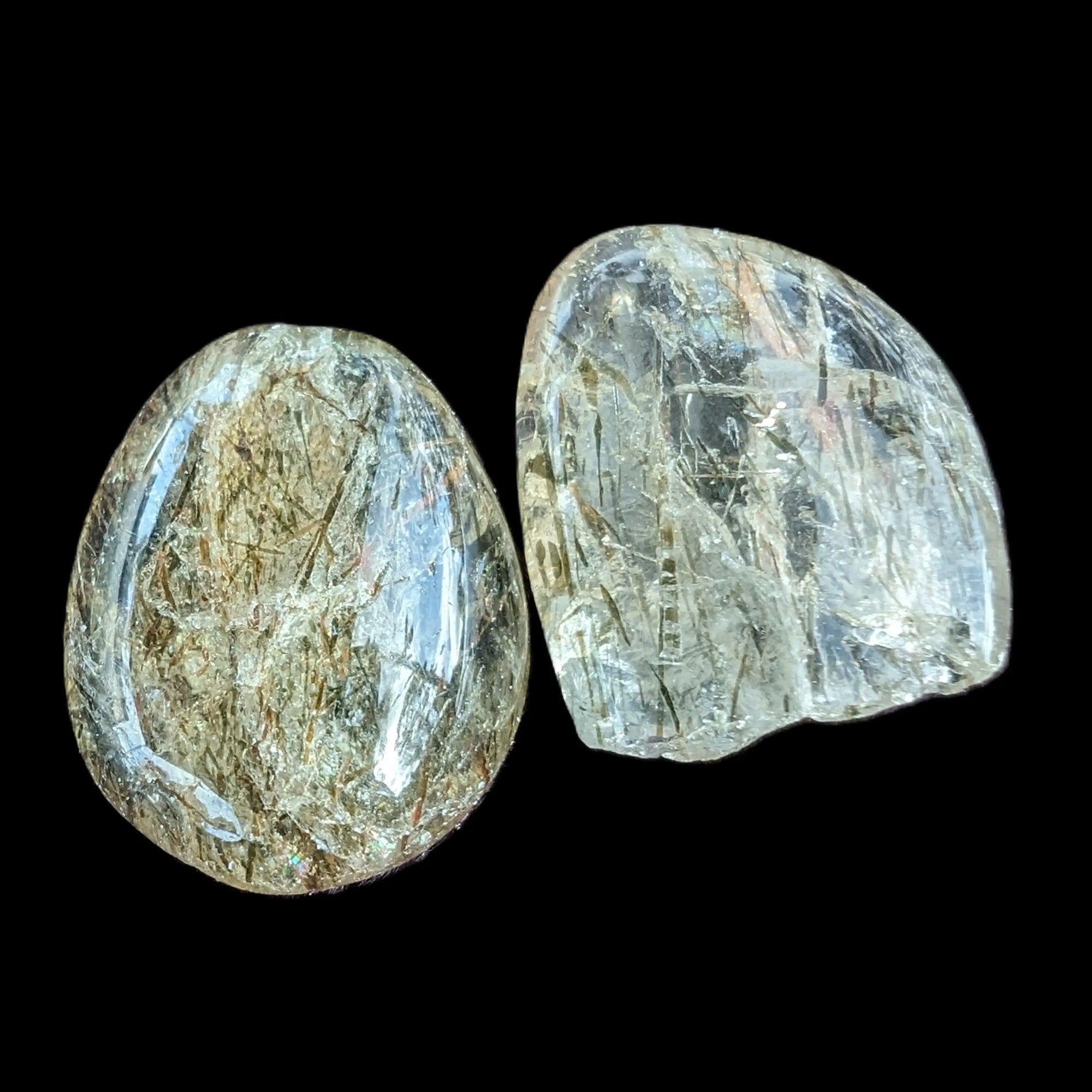 Hair Tourmaline in Clear Quartz 1-3 polished crystals 10-15g Rocks and Things