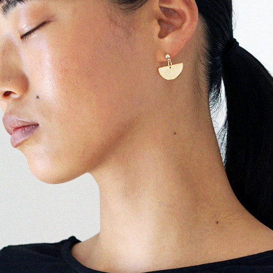 Half Moon earrings in sunlight - Rocks and Things Store