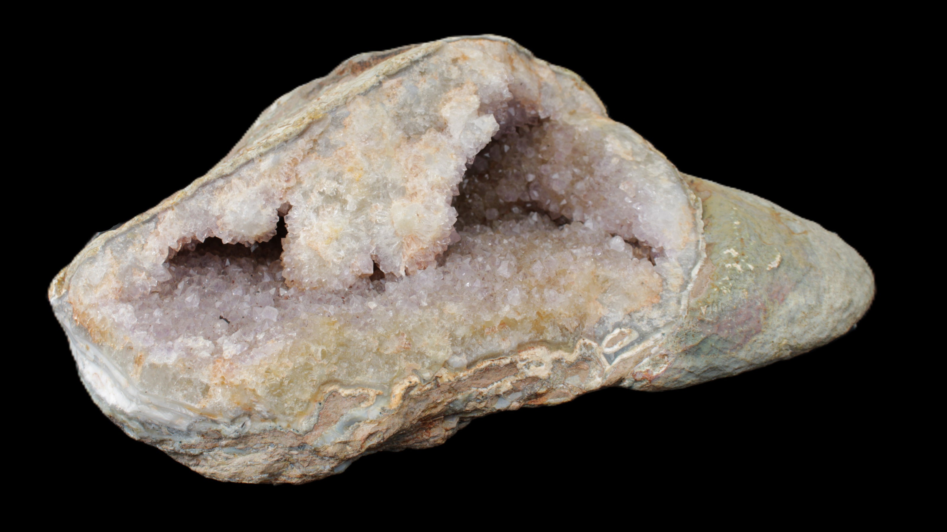 Pink and Violet Amethyst slipper geode 260*190*115mm 3500g in sunlight - Rocks and Things Store