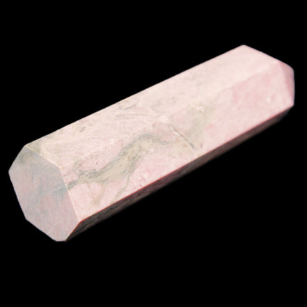 Pink Rhodonite wand 88mm 126g in sunlight - Rocks and Things Store