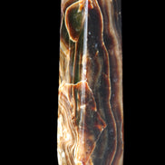 Tall Chocolate Calcite obelisk 154*32mm 439g in UV light - Rocks and Things Store