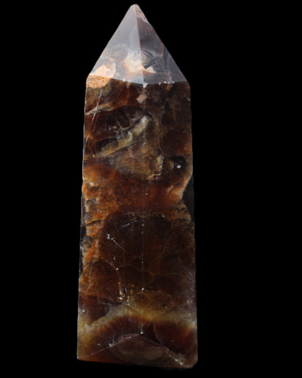Dark Fluorite obelisk 180*76mm 1775g in sunlight - Rocks and Things Store