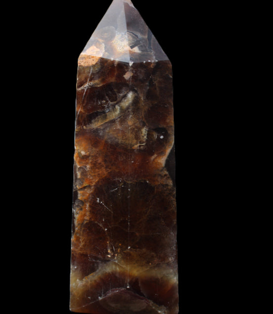 Dark Fluorite obelisk 180*76mm 1775g in sunlight - Rocks and Things Store