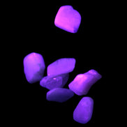 Small polished Kunzite crystals 6-8g in UV light
