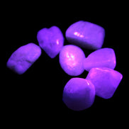 Small polished Kunzite crystals 6-8g in UV light