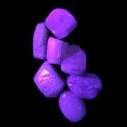 Small polished Kunzite crystals 6-8g in UV light