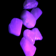 Small polished Kunzite crystals 6-8g in UV light
