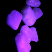 Small polished Kunzite crystals 6-8g in UV light