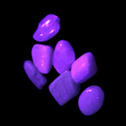 Small polished Kunzite crystals 6-8g in UV light