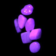 Small polished Kunzite crystals 6-8g in UV light