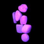 Small polished Kunzite crystals 6-8g in UV light