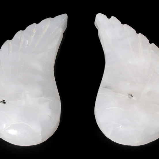 Mangano Calcite angel wings 60/62*115mm (178g & 192g) 380g in sunlight - Rocks and Things Store