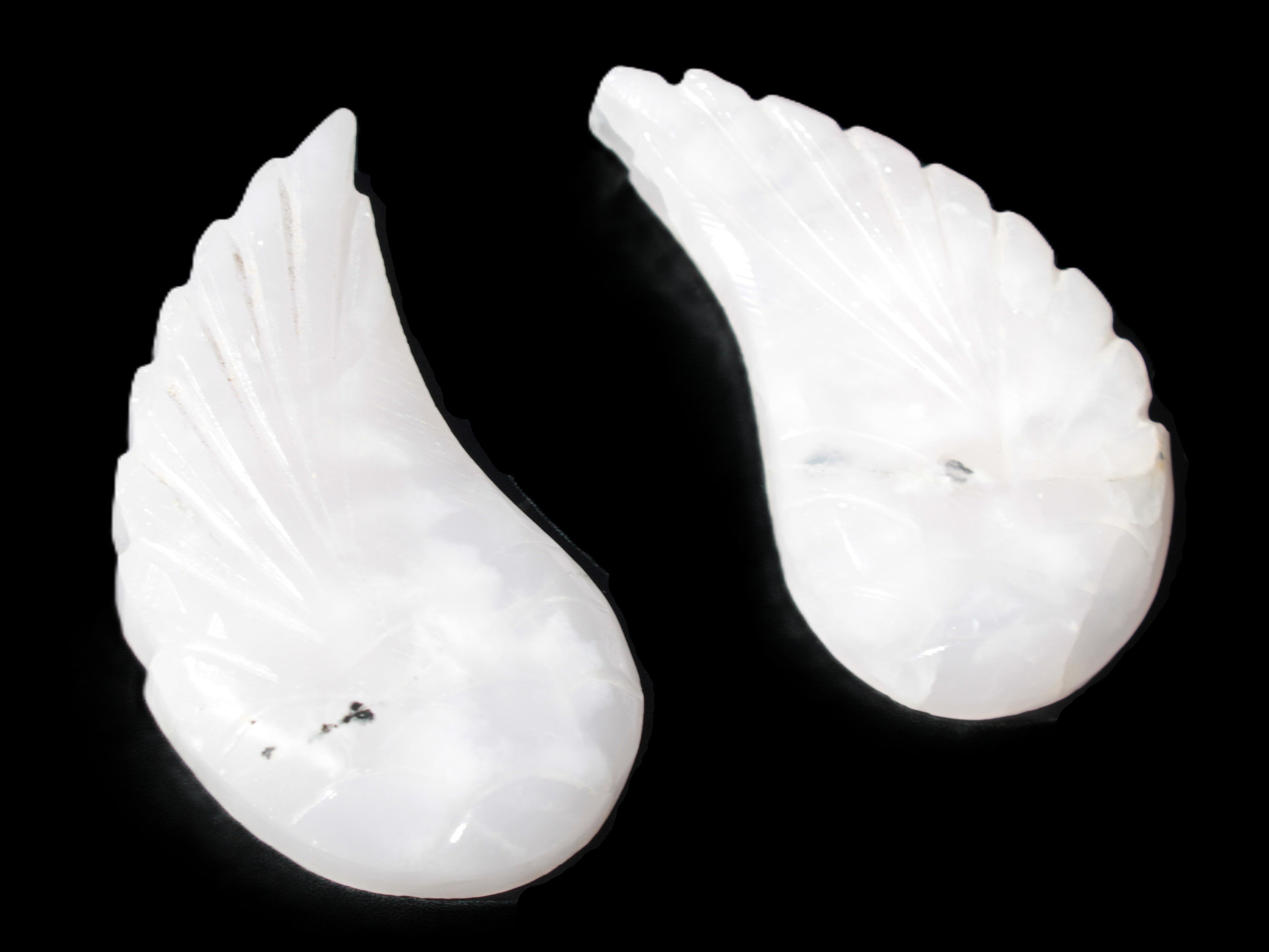 Mangano Calcite angel wings 60/62*115mm (178g & 192g) 380g Rocks and Things Store