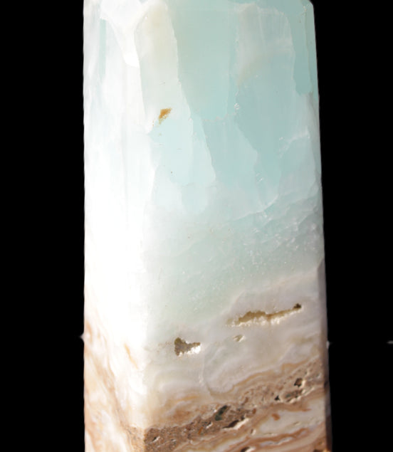 Blue Aragonite Caribbean Calcite obelisk 42*128mm 395g Rocks and Things