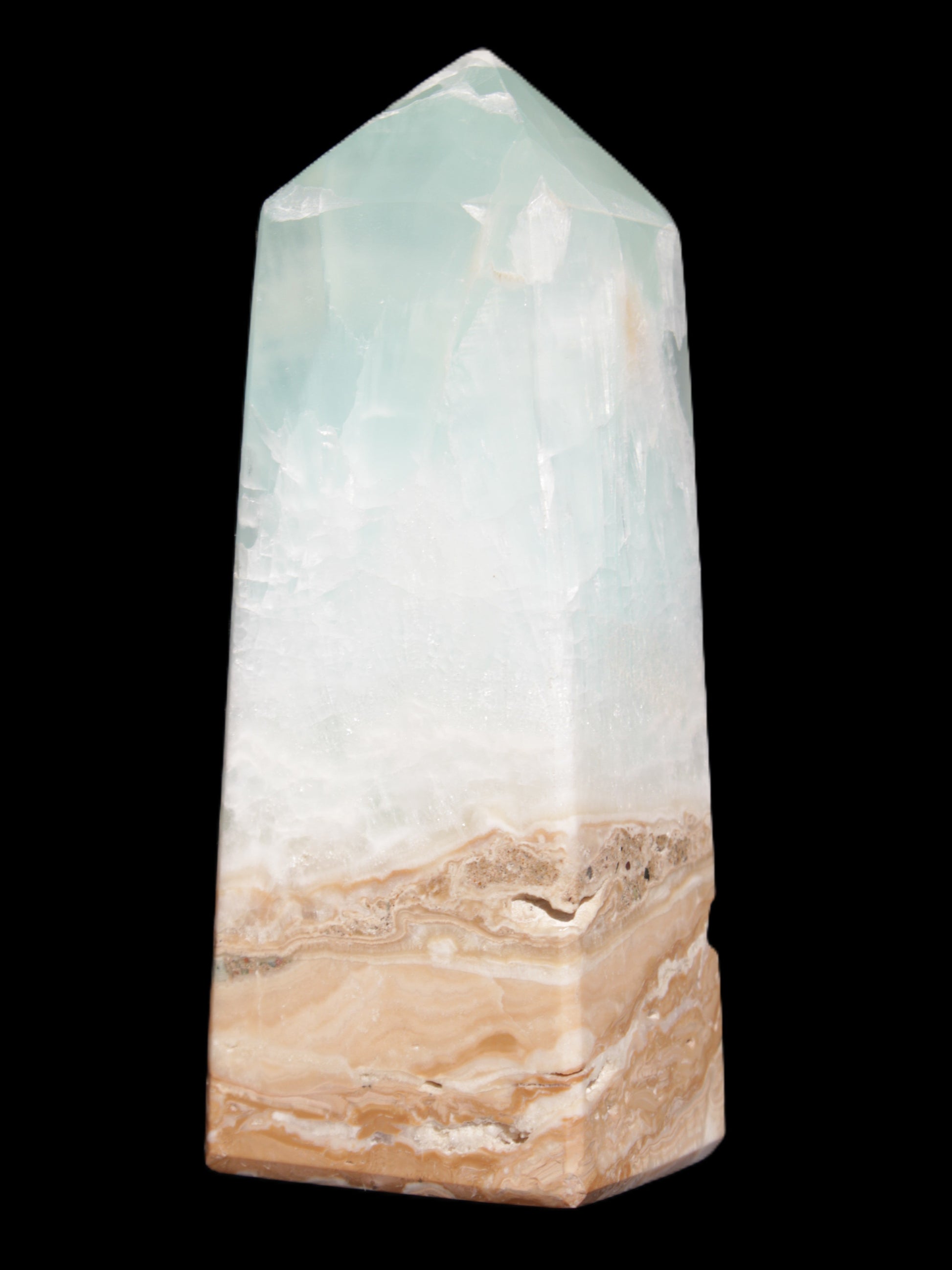Caribbean Calcite Blue Aragonite obelisk 43*112mm 347g Rocks and Things Store