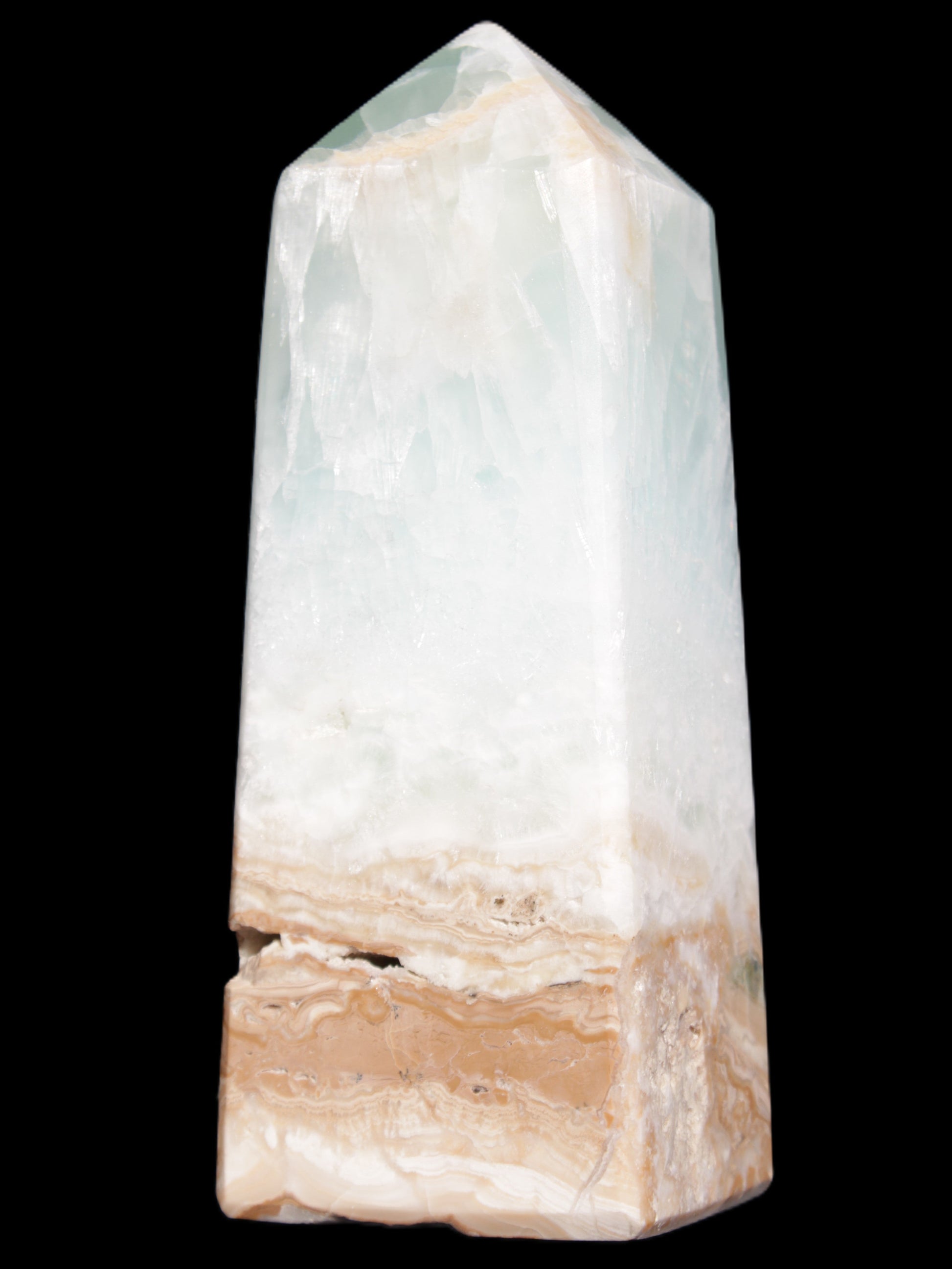 Caribbean Calcite Blue Aragonite obelisk 43*112mm 347g Rocks and Things Store