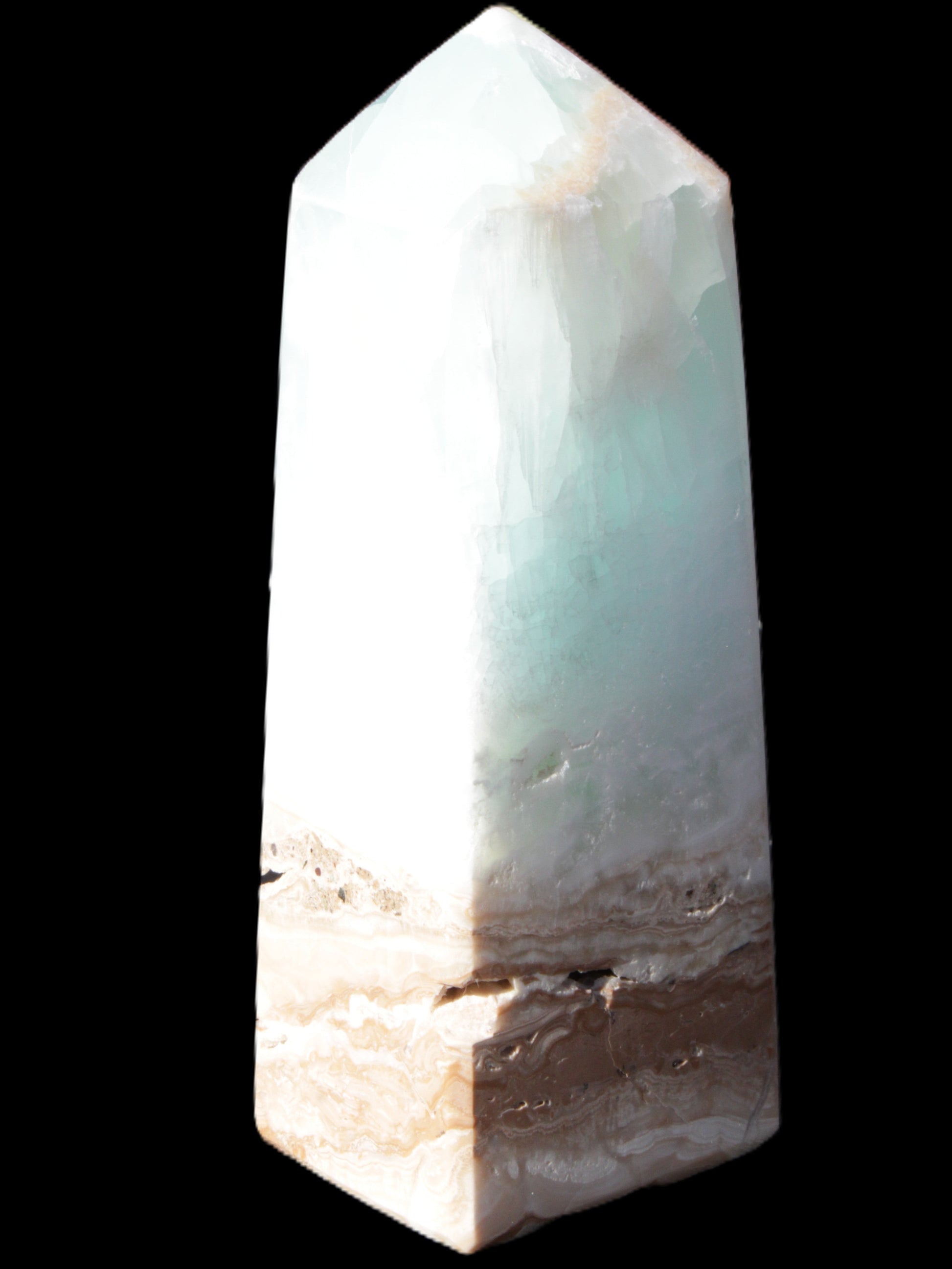 Caribbean Calcite Blue Aragonite obelisk 43*112mm 347g Rocks and Things Store