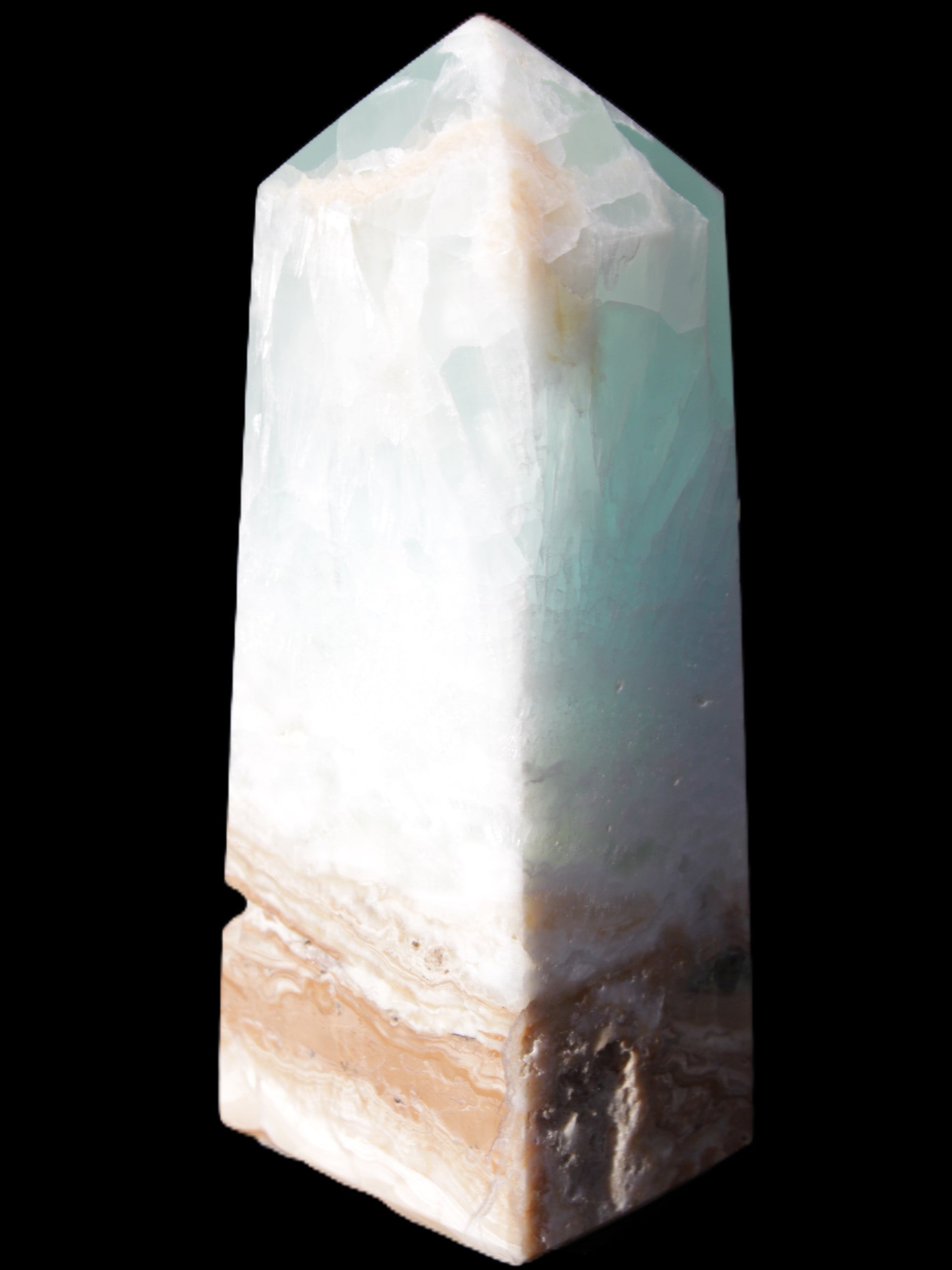 Caribbean Calcite Blue Aragonite obelisk 43*112mm 347g Rocks and Things Store