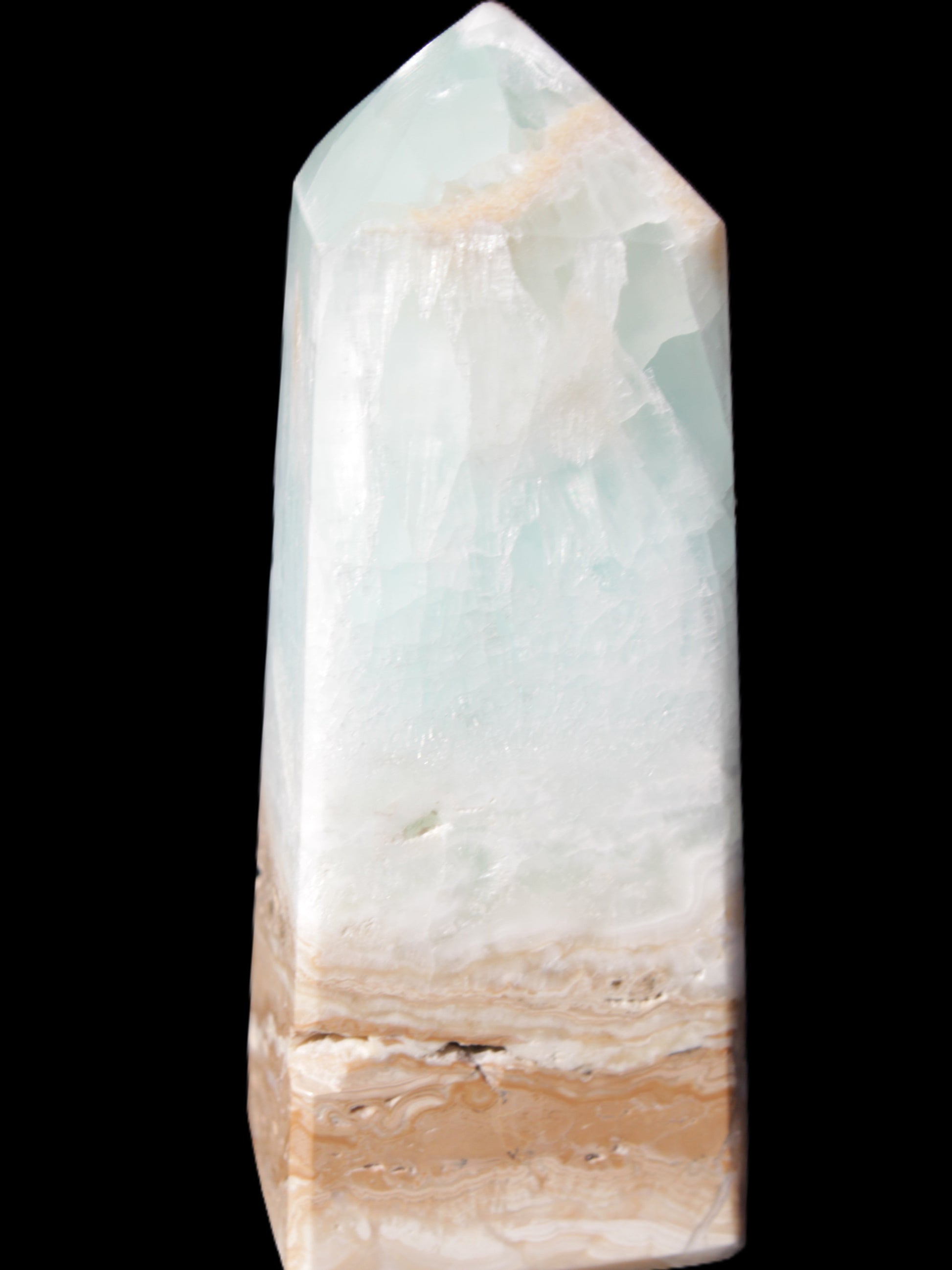 Caribbean Calcite Blue Aragonite obelisk 43*112mm 347g Rocks and Things Store