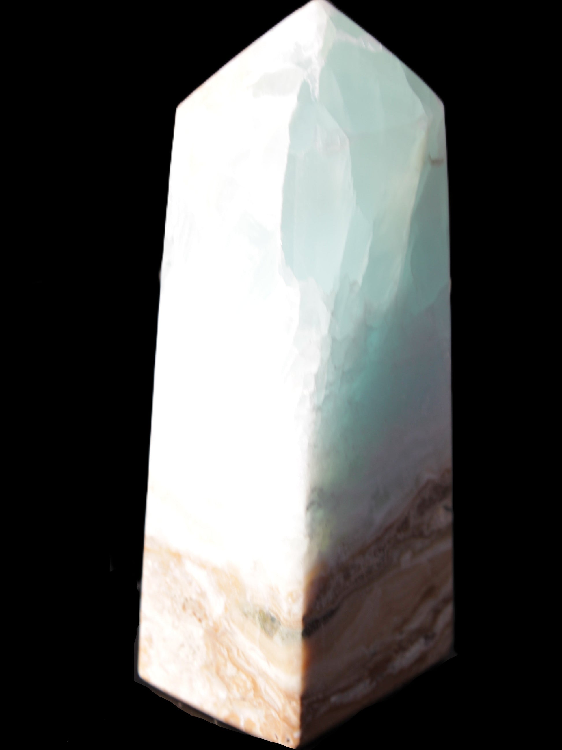 Caribbean Calcite Blue Aragonite obelisk 43*112mm 347g Rocks and Things Store