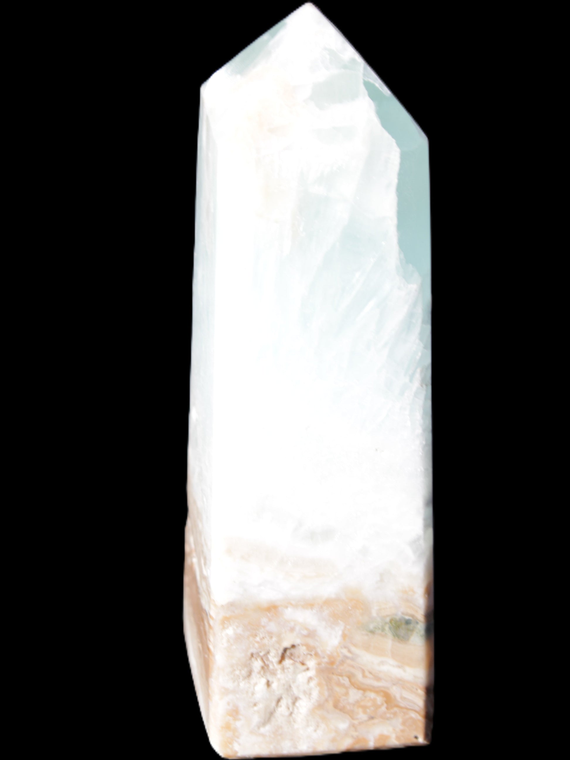 Caribbean Calcite Blue Aragonite obelisk 43*112mm 347g Rocks and Things Store