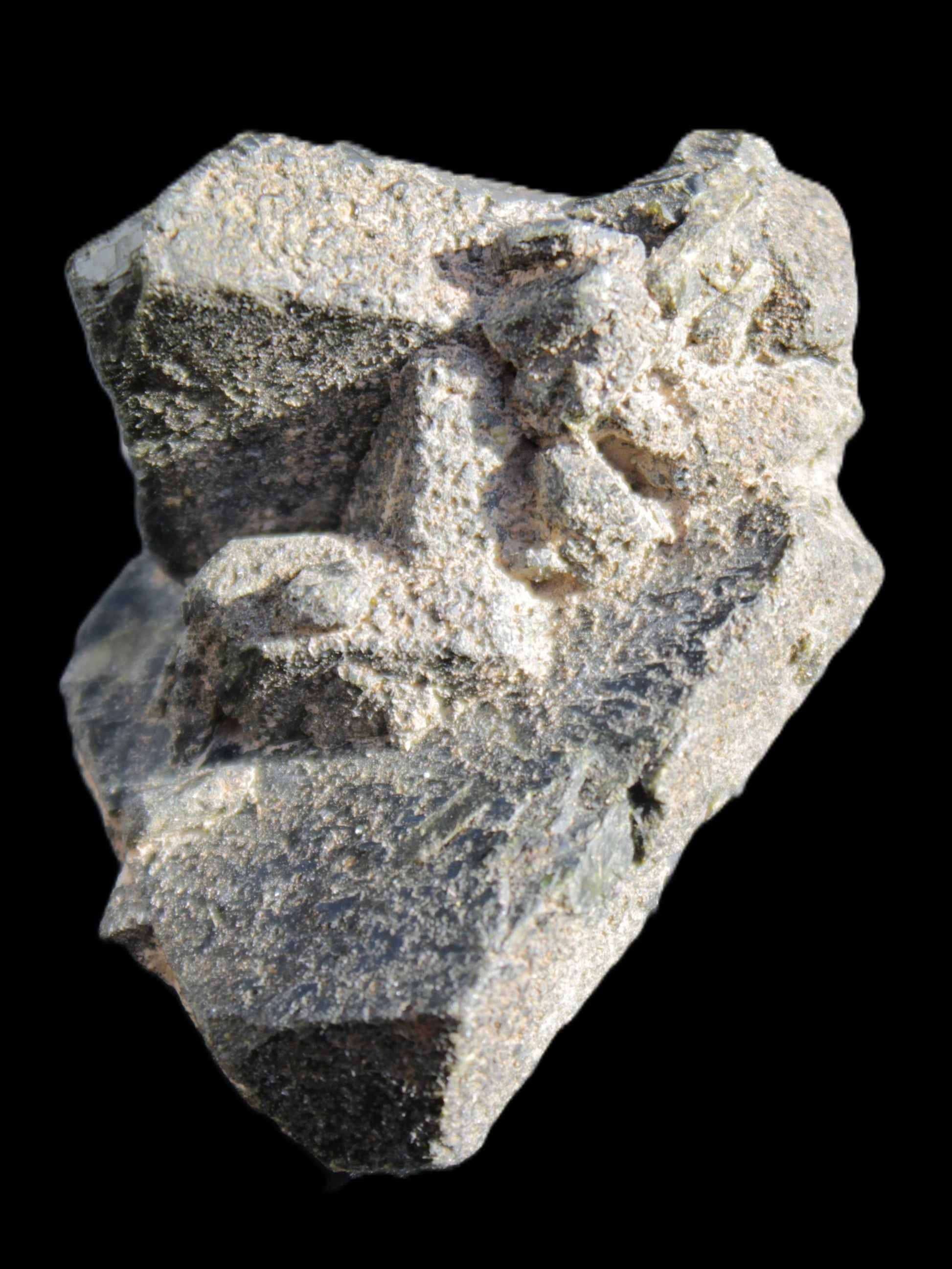 Magnificent Epidote cluster specimen from Afghanistan 66*45*58mm 135.9g in sunlight - Rocks and Things Store