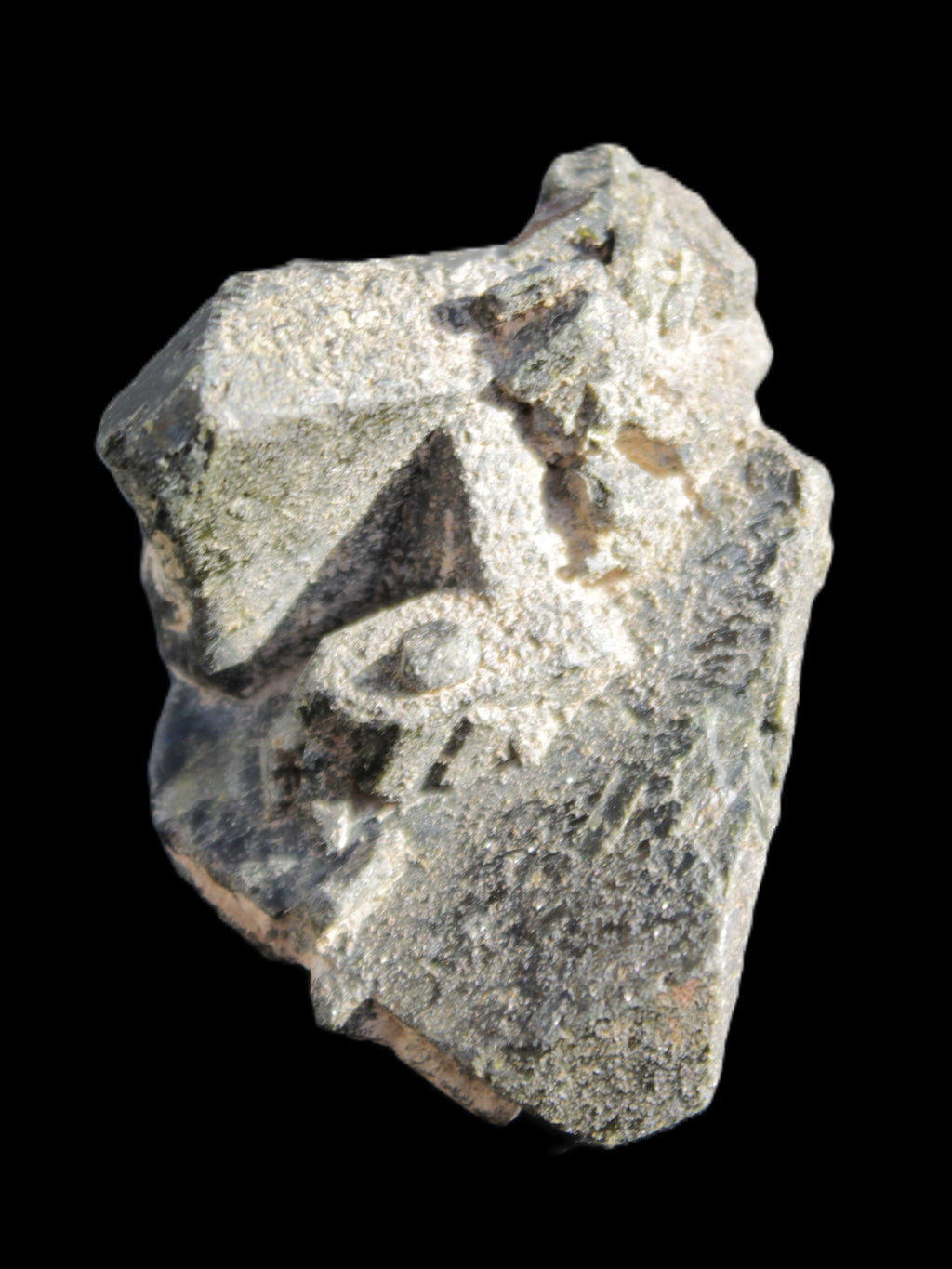 Magnificent Epidote cluster specimen from Afghanistan 66*45*58mm 135.9g in sunlight - Rocks and Things Store
