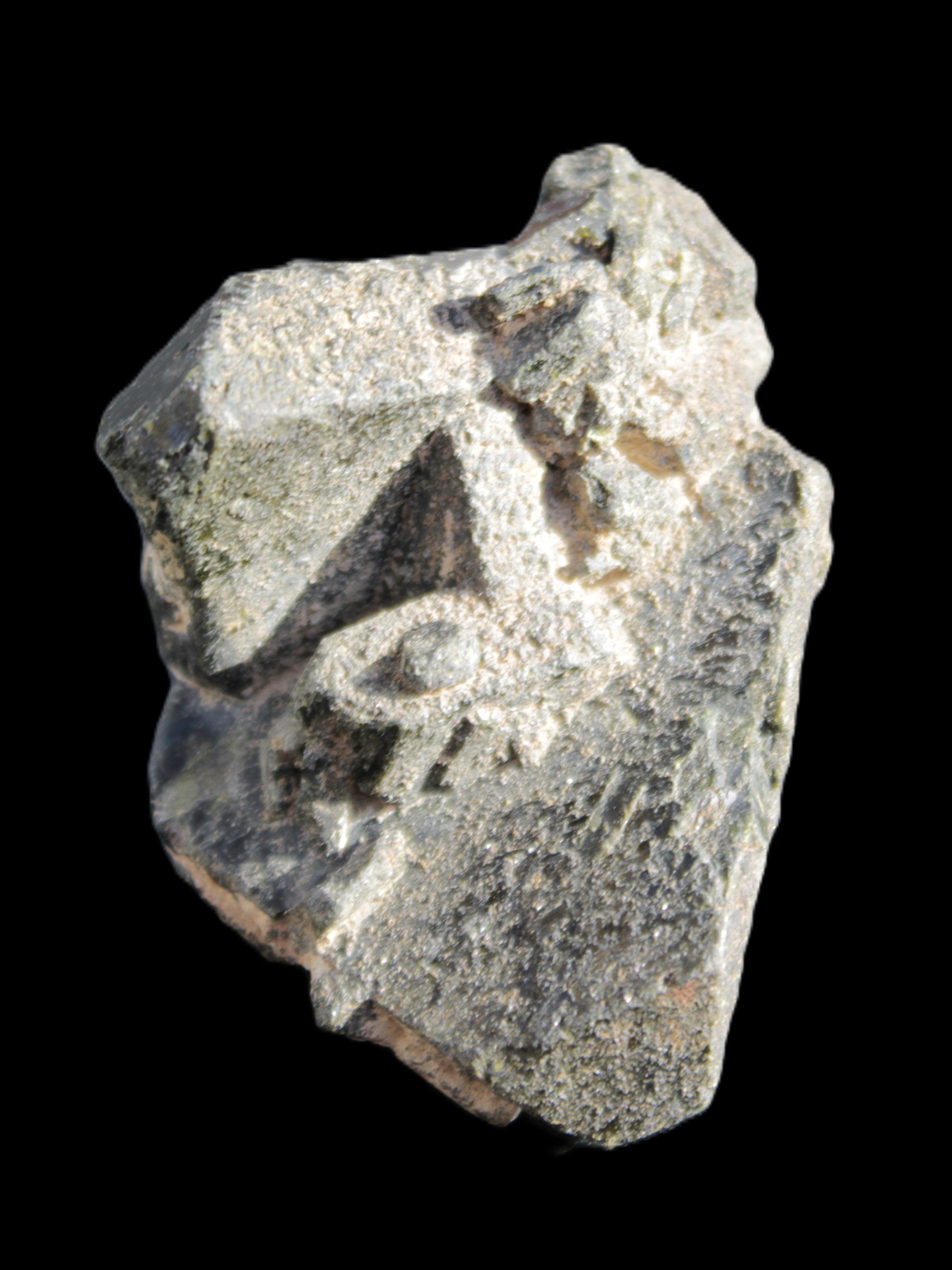 Magnificent Epidote cluster specimen from Afghanistan 66*45*58mm 135.9g in sunlight - Rocks and Things Store
