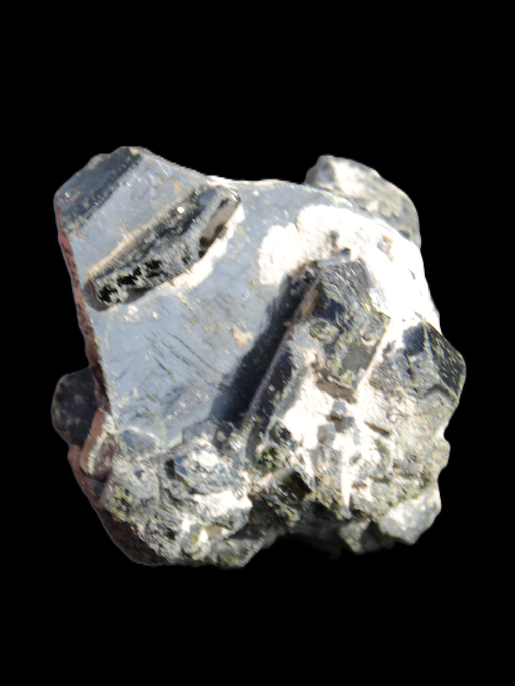 Magnificent Epidote cluster specimen from Afghanistan 66*45*58mm 135.9g in sunlight - Rocks and Things Store