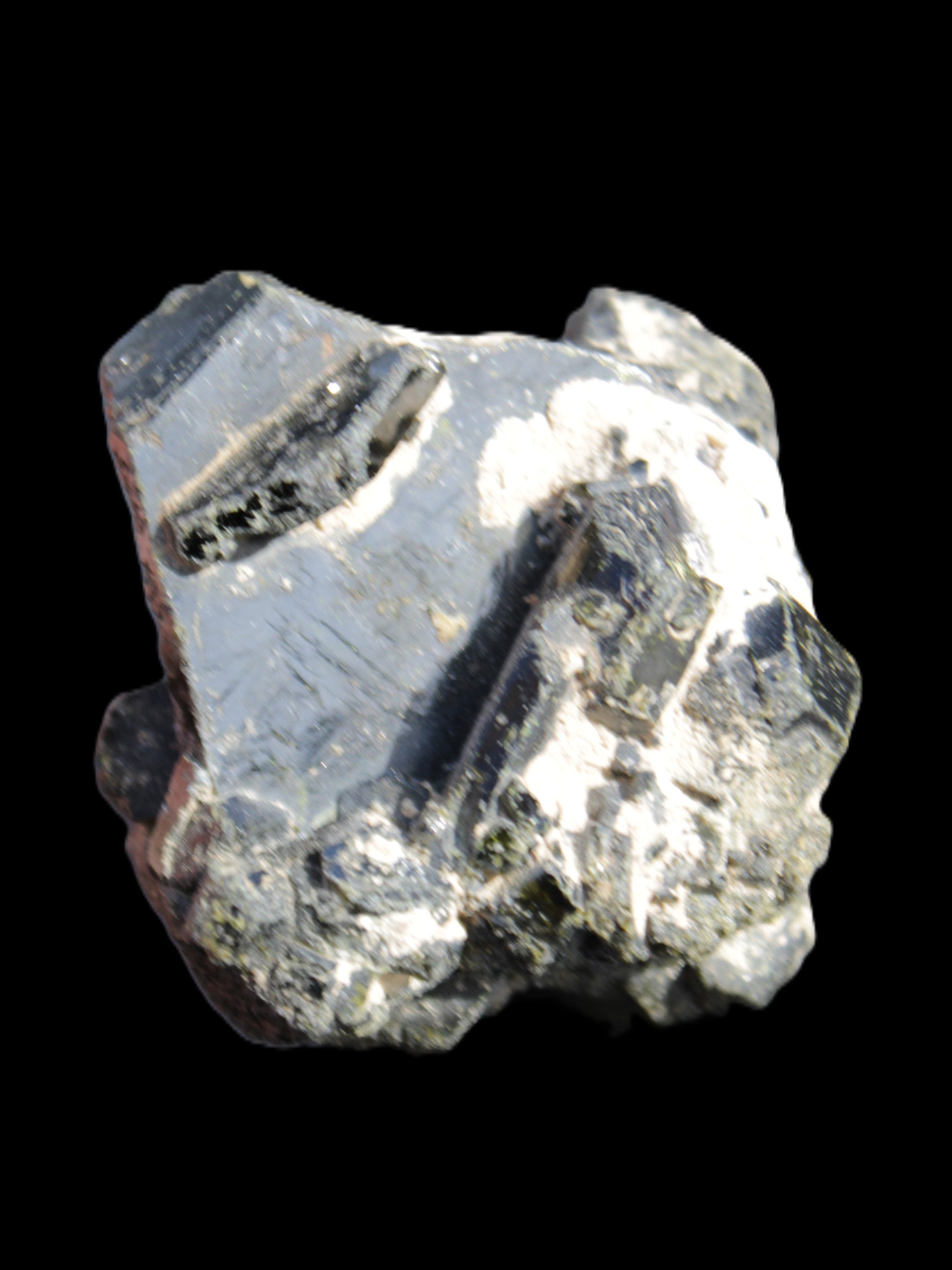 Magnificent Epidote cluster specimen from Afghanistan 66*45*58mm 135.9g in sunlight - Rocks and Things Store