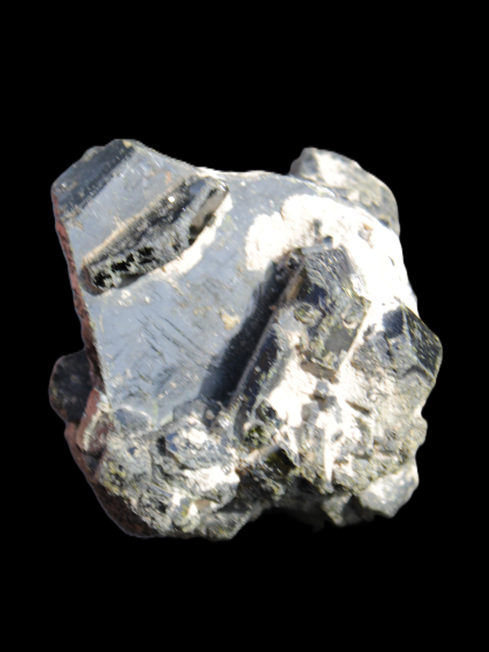 Magnificent Epidote cluster specimen from Afghanistan 66*45*58mm 135.9g in sunlight - Rocks and Things Store