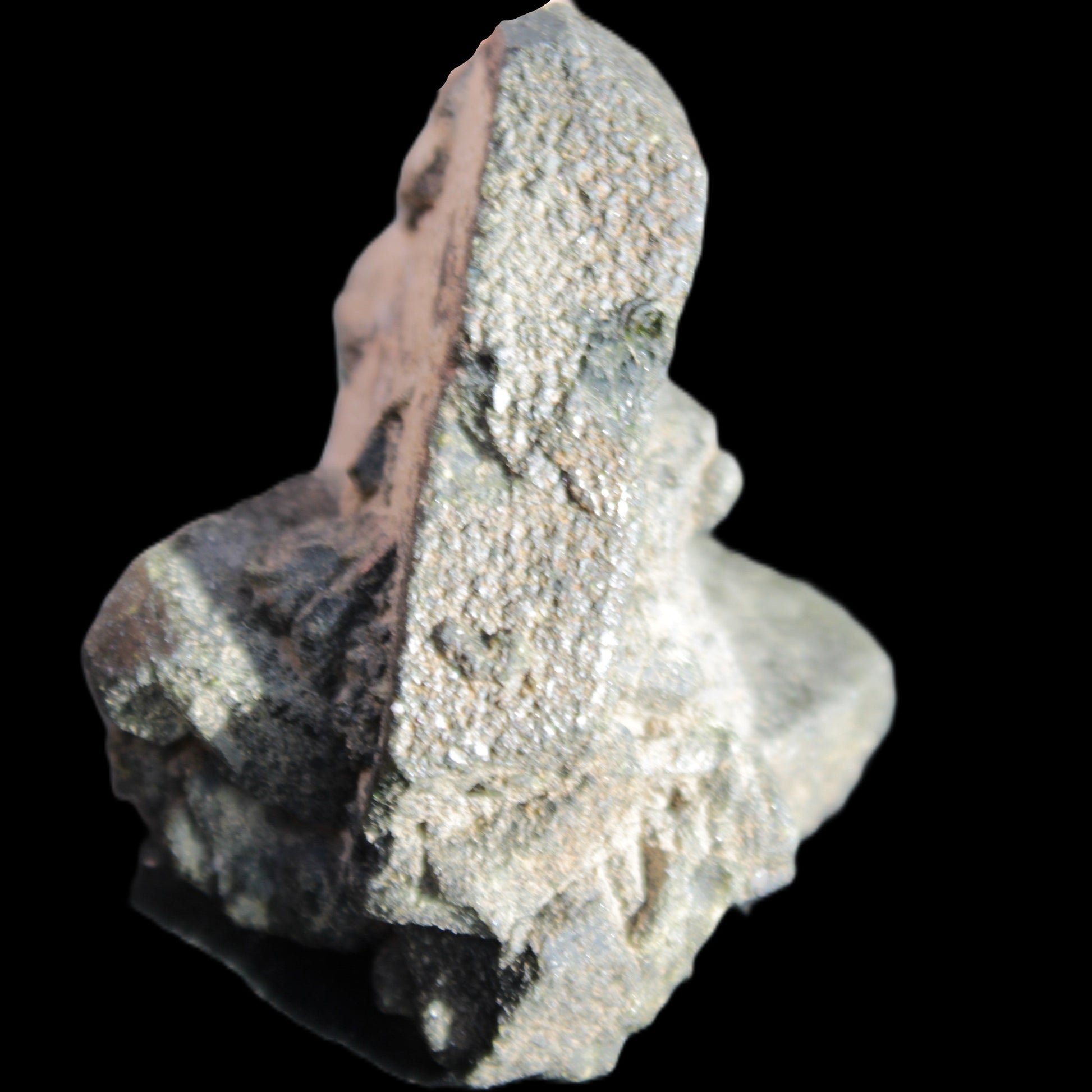 Magnificent Epidote cluster specimen from Afghanistan 66*45*58mm 135.9g in sunlight - Rocks and Things Store