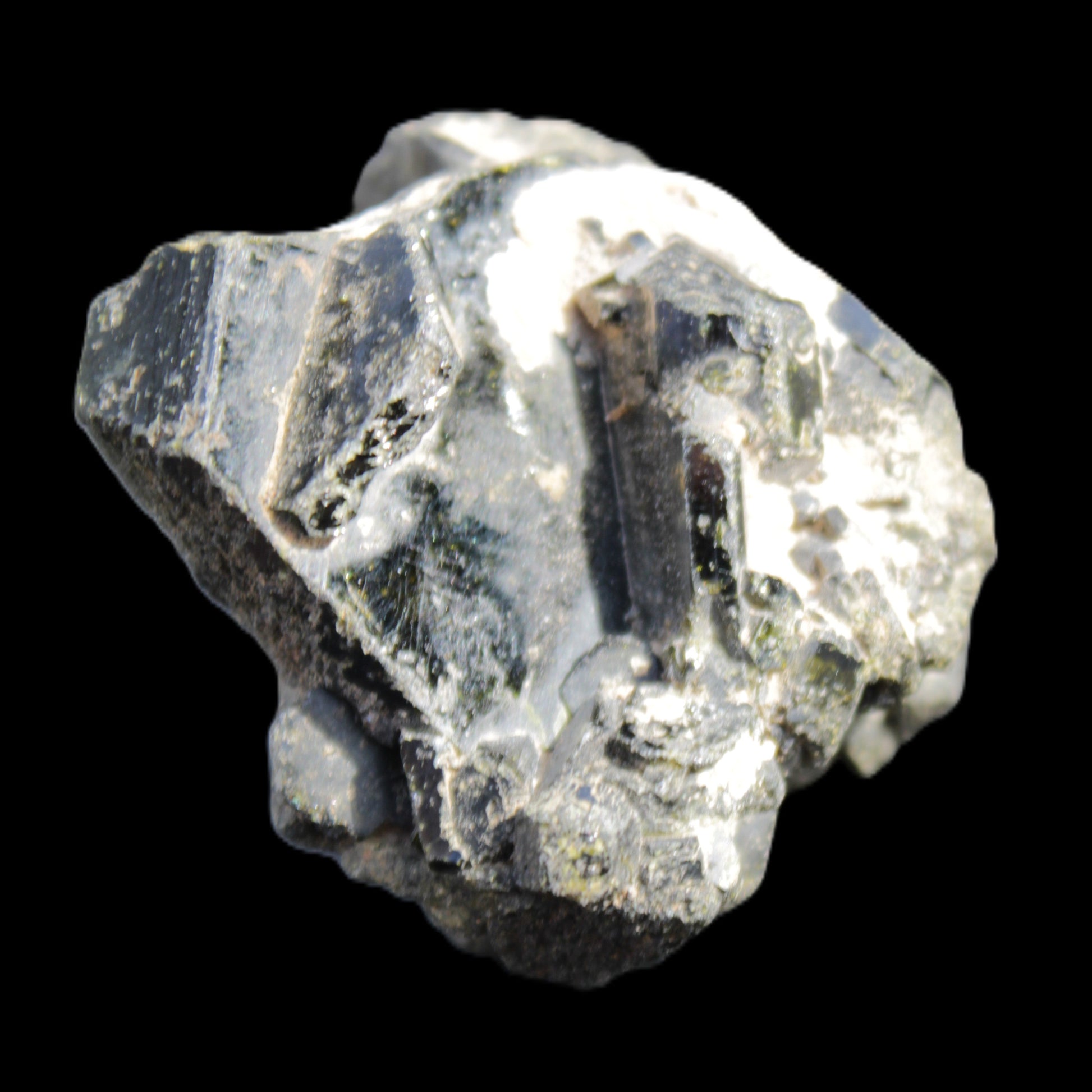 Magnificent Epidote cluster specimen from Afghanistan 66*45*58mm 135.9g in sunlight - Rocks and Things Store