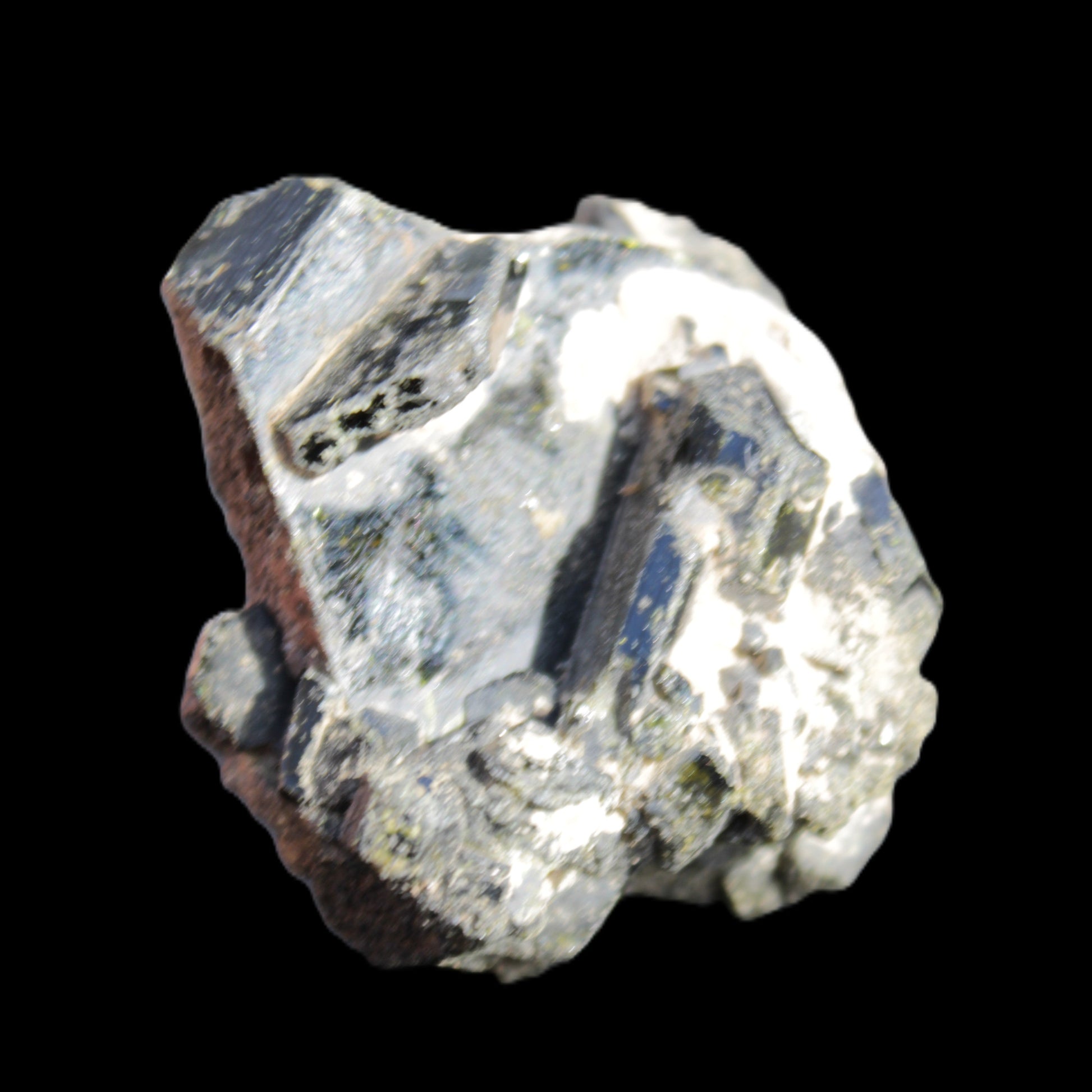 Magnificent Epidote cluster specimen from Afghanistan 66*45*58mm 135.9g in sunlight - Rocks and Things Store